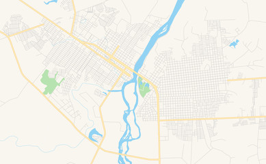 Printable street map of Ji Parana, Brazil