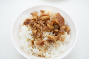 Taiwan famous food - Braised pork rice. Taiwan Delicacies, Taiwan Street Food
