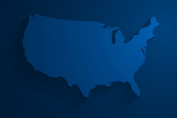 Abstract blue USA map background, vector