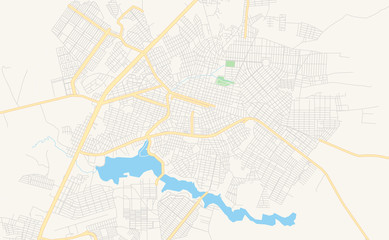 Printable street map of Araguaina, Brazil