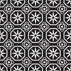 Seamless pattern geometric.Black and white background.Design for background