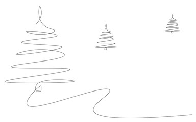 Christmas forest landscape, vector illustration	