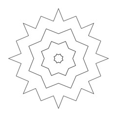 Round circular design element geometric star rosette isolated on white vector illustration.