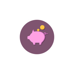 Fototapeta premium Piggy bank colorful vector flat icon