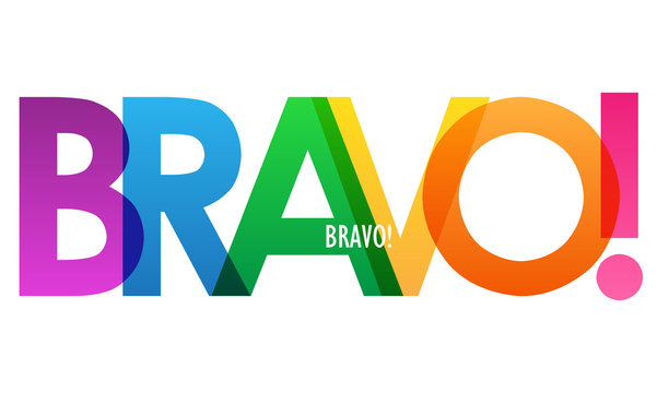 Typographie colorée vecteur BRAVO!