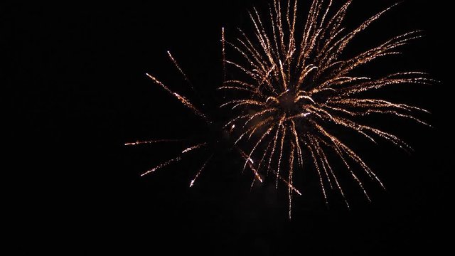 beautiful multi colored fireworks in the night sky. Slow motion. glowing fireworks show. colored night explosions in black sky. New years eve fireworks celebration. shining fireworks with bokeh.