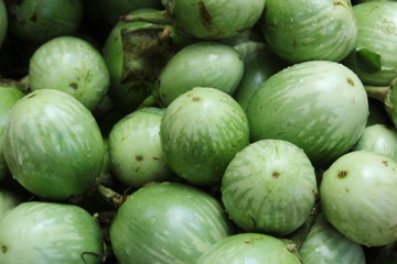 Many brinjal in the store. 