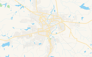 Fototapeta na wymiar Printable street map of Patos, Brazil