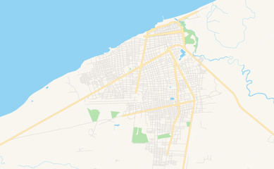 Printable street map of Riohacha, Colombia