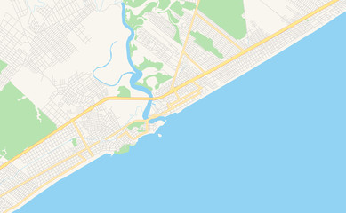 Printable street map of Itanhaem, Brazil