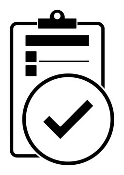 gz587 GrafikZeichnung - german: Konformität / Checkliste mit Häkchen Symbol. english: compliance / checklist / check mark / icon. simple template isolated on white background - DIN A4 xxl g8704