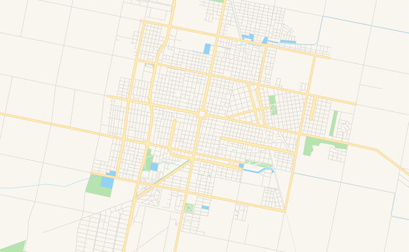 Printable street map of Rafaela, Argentina