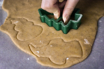 Woman making Christmas Cookies