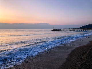 Beautiful sunrise by the sea. Thick sky. Morning inspiration.