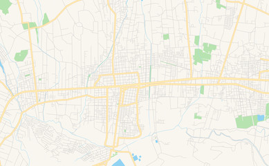 Fototapeta na wymiar Printable street map of Quillacollo, Bolivia