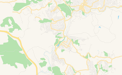 Fototapeta na wymiar Printable street map of Caieiras, Brazil