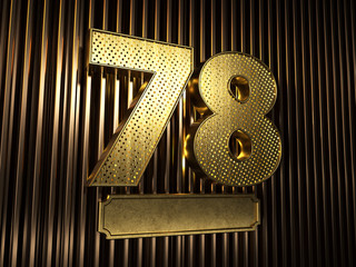 number 78 (number seventy-eight) with small holes