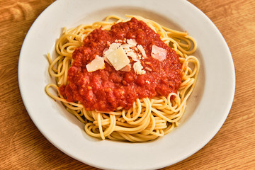 Spaghetti with tomato sauce