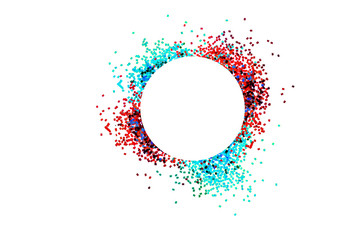 glitter round frame for text isolated on white background 