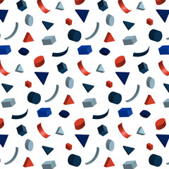 Geometric pattern in Memphis style isolated on white background