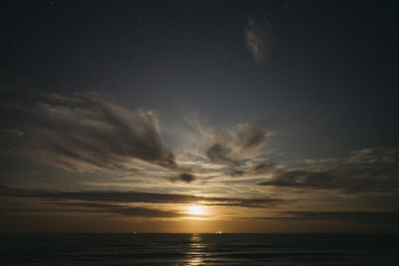 Fototapeta na wymiar Moon sunset