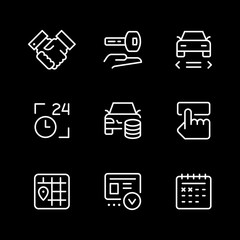 Set line icons of car rent