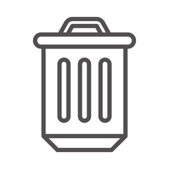 Dustbin  Vector illustration. Quality design element Line Icon.