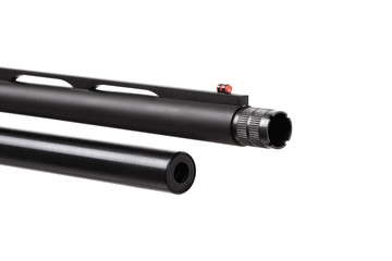 modern black shotgun isolated on white