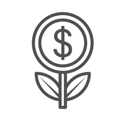 Dollar Plant  Vector illustration. Quality design element Line Icon.