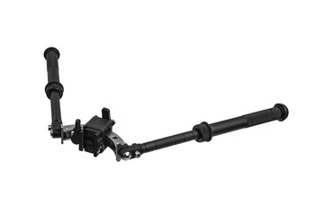 Bipod for sniper rifle isolate on a white background. Emphasis for weapons. Mounts for convenient...