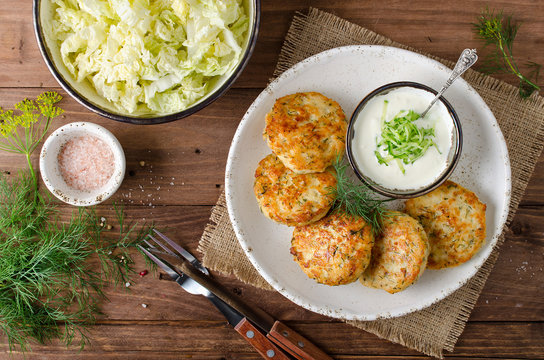 Chicken cutlets with dill and Tartar sauce