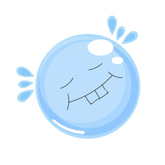 Cute colorful vector water bubble.