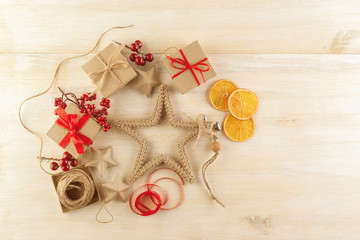 Gift wrapping made from recycled paper.