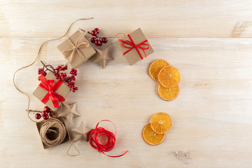 Gift wrapping made from recycled paper.