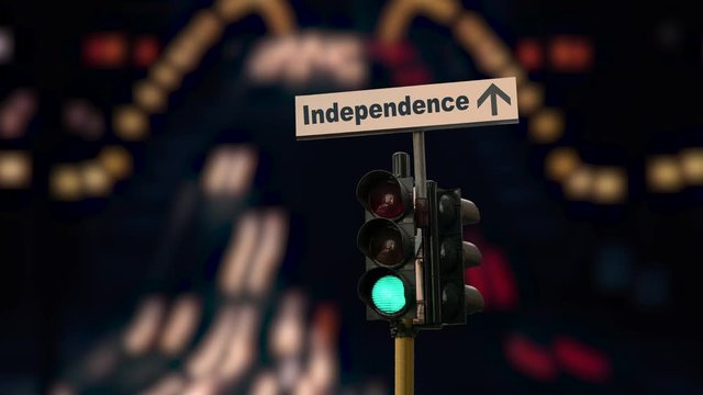 Street Sign the Way to Independence