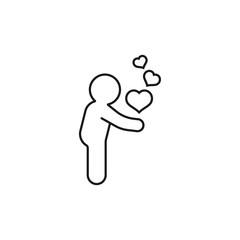 valentines day, heart and love - minimal line web icon. simple vector illustration. concept for infographic, website or app.