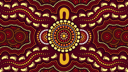 Aboriginal dot art vector background