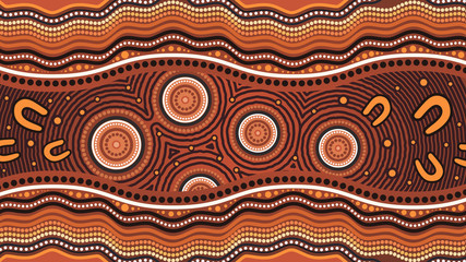 Aboriginal dot art vector background
