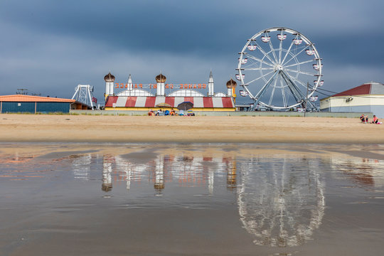 Amous Old Amusement Park At The Pier Of  Old Orchard Beach