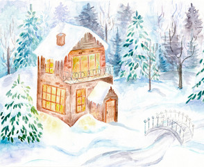 Winter home in the forest
