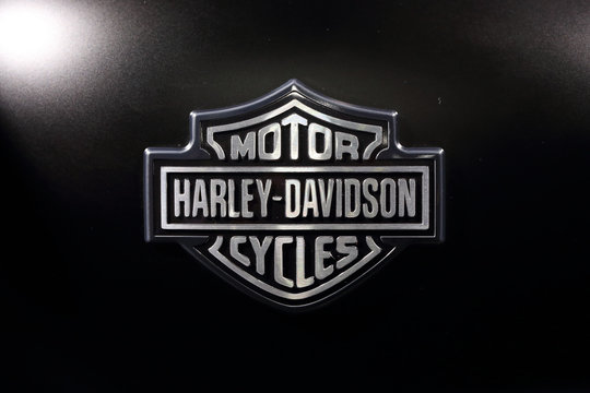BANGKOK, THAILAND - MARCH 28: A logo of Harley-Davidson on the motorcycle