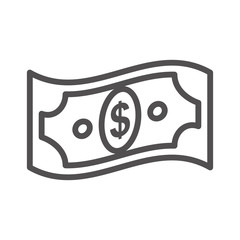 Banknote  Vector illustration. Quality design element Line Icon.