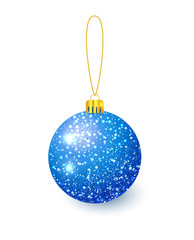 Blue Christmas tree toy isolated on a transparent background. Stocking Christmas decorations. Vector object for christmas design, mockup.