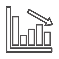 Loss Chart  Vector illustration. Quality design element Line Icon.