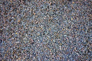 Crushed stone small stone for construction background and texture
