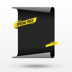 Black Paper Vector for Business or Social Media Template