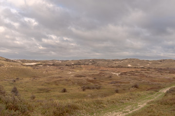 Fototapeta na wymiar View of a dune valley in a dry period