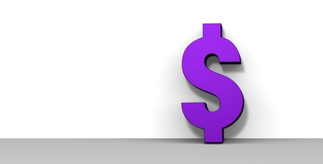 dollar symbol dollar sign purple 3d