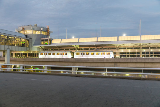 He Air Train Connects The Terminal 1 To 4 At The John F. Kennedy Airport