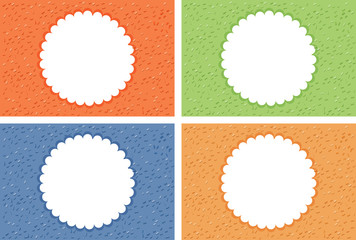 Four backgrounds with round frame